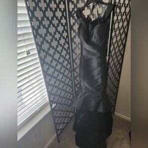 Elegant Black Satin Gown